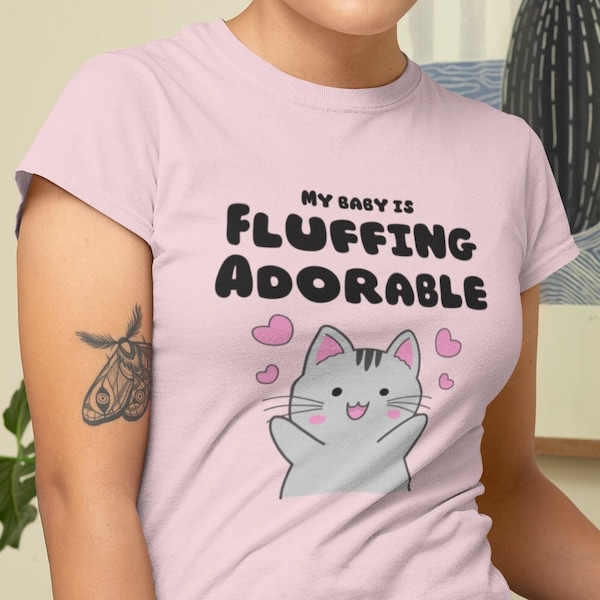 Cute Cat Shirt, Cat Lover Shirt, Cat Shirts for Women Men, Fluffing Adorable, Cat Shirt, Gifts for Cat Lovers