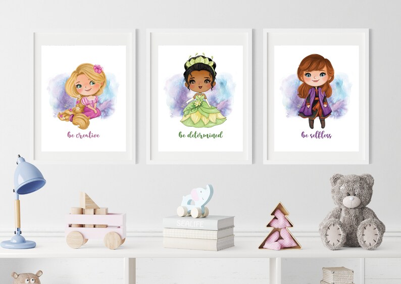 Princess Wall Art Decor | Princess Poster | Nursery Art | Room Art ...