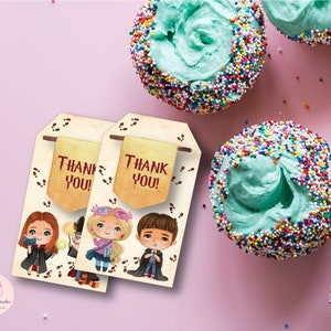 Wizard Boy Thank You Tags | Magical Favor Tags | Wizard Map | Wizard Kid Map | Magical Map | 2x3.5 Inch Party Favor Tags | Instant Download