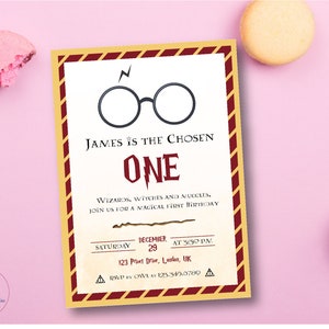The Chosen One Wizard Birthday Party Invitation First Birthday Toddler Birthday  Party Instant Download, Customize & Print at Home 