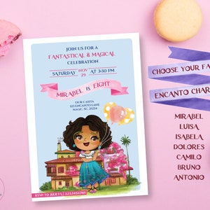 Encanto Birthday Invitation | Magical Family | Choose Your Character | Mirabel | Watercolor | Madrigal | Digital Invite | Customized For You