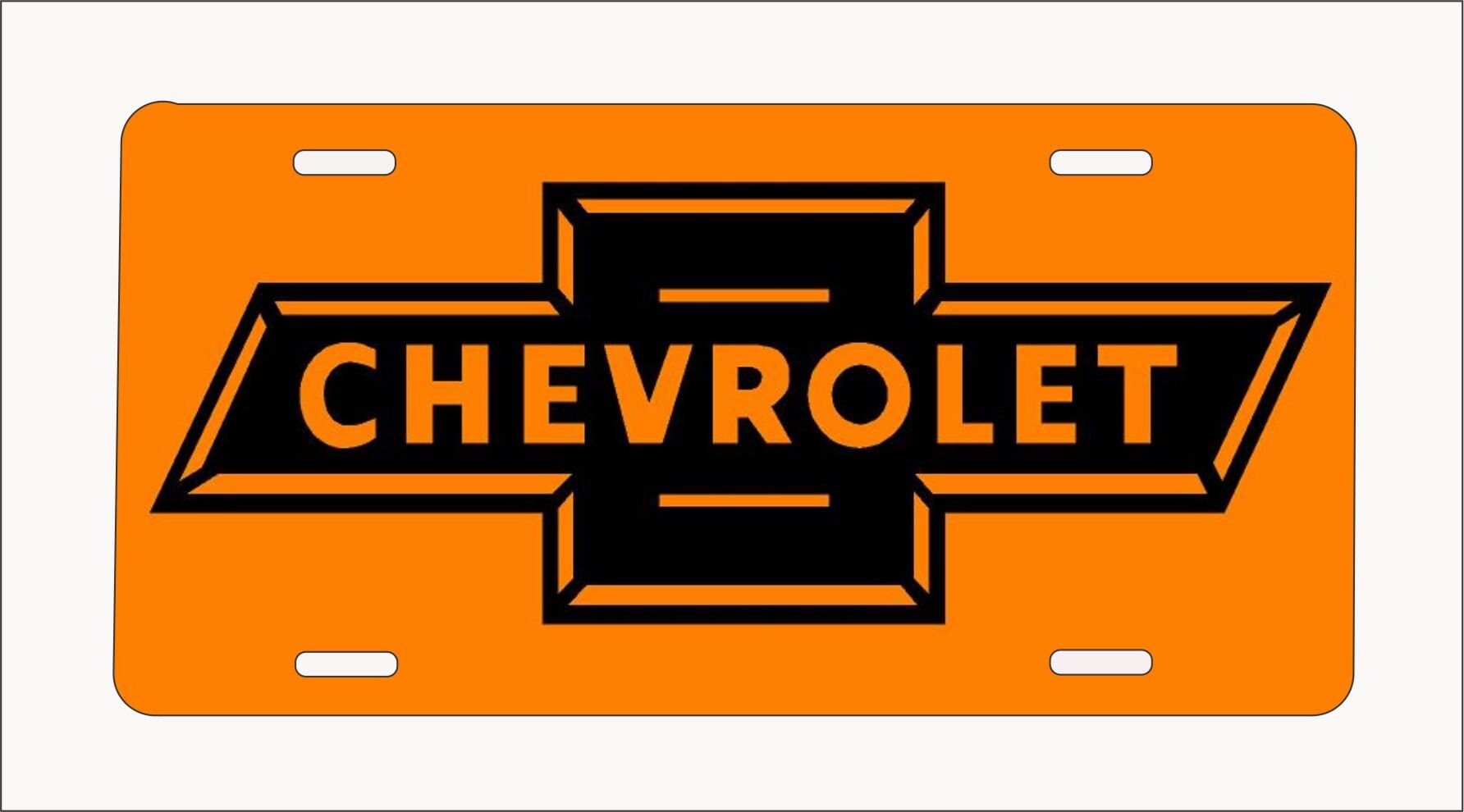 Chevrolet Genuine Bowtie License Plate – Embossed Metal – Black/Blue/Silver