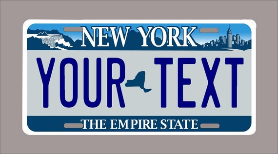 New York License Plate custom Text | Etsy