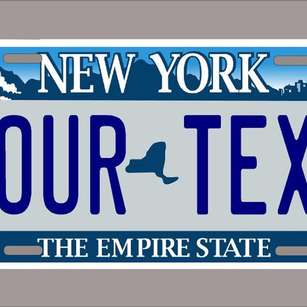 New York License Plate -Custom Text-