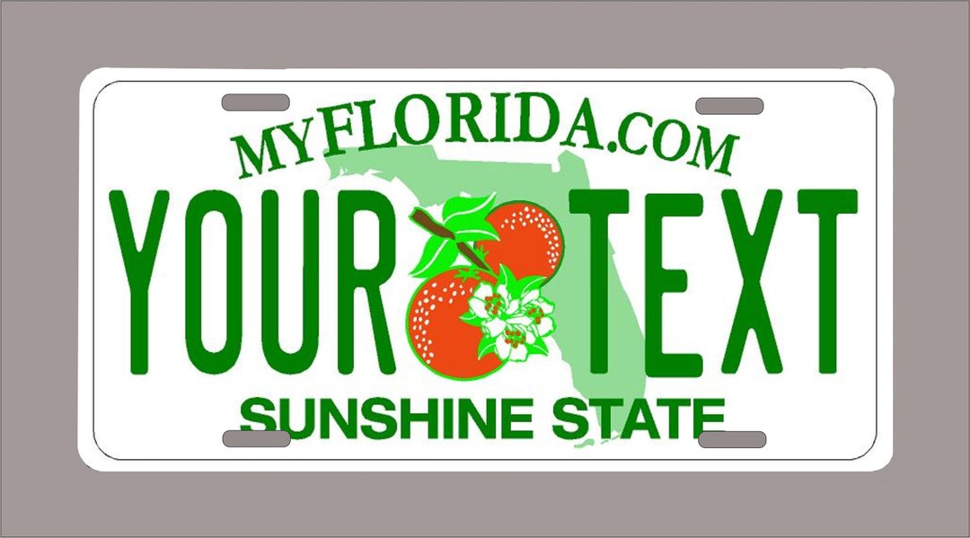 Florida License Plate custom Text Etsy