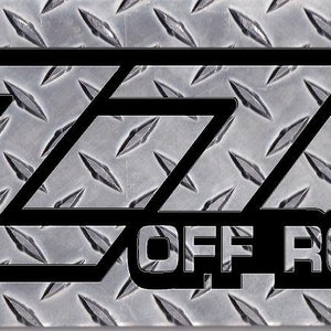 Targa Diamond Plate Chevy Z71 Off Road Targa -Testo nero-