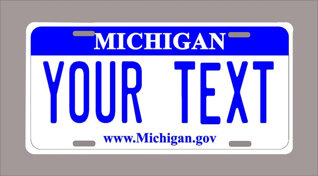 Michigan License Plate custom Text Etsy