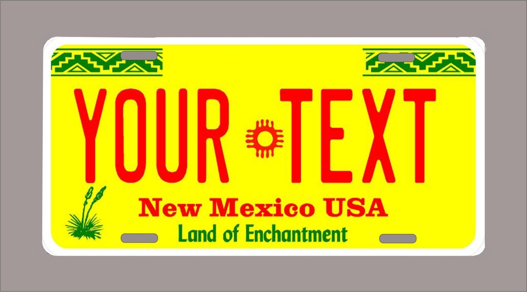 New Mexico License Plate -custom Text- - Etsy