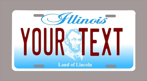 Illinois License Plate custom Text | Etsy