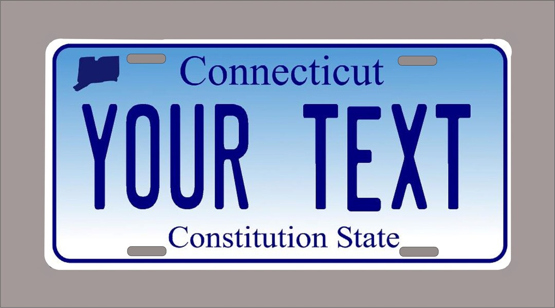 Connecticut License Plate custom Text Etsy