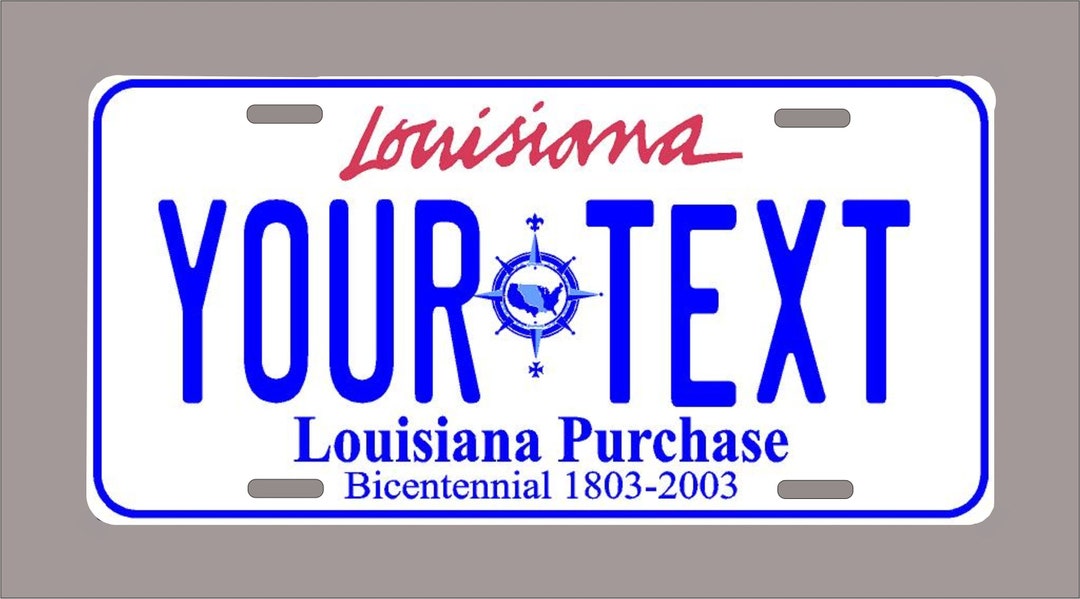 Louisiana License Plate custom Text Etsy