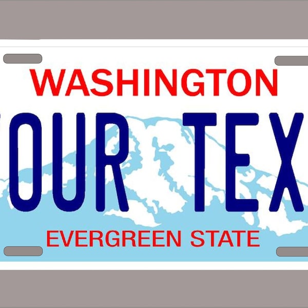 Custom License Plate Washington Etsy