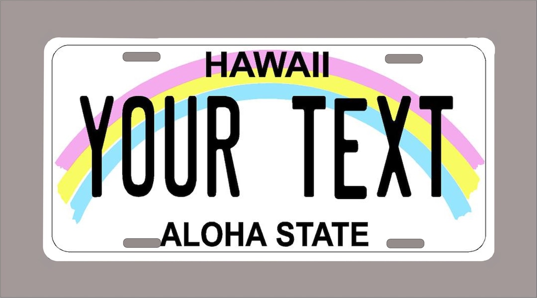Hawaii License Plate custom Text Etsy