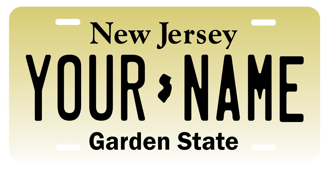 New Jersey License Plate custom Text Etsy