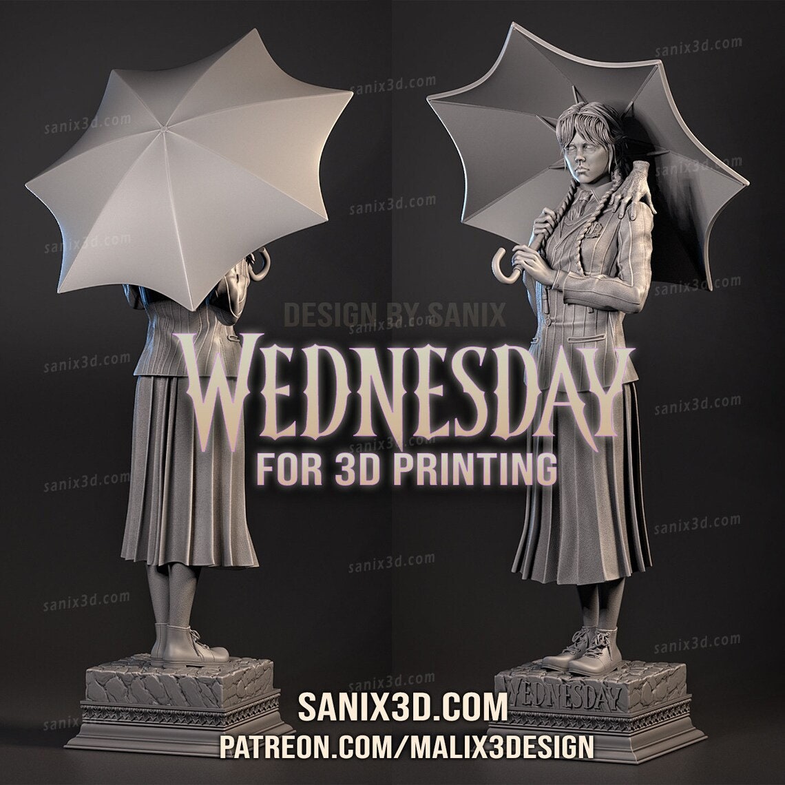 STL file Wednesday Logo - Netflix Serie 🚩・3D print model to