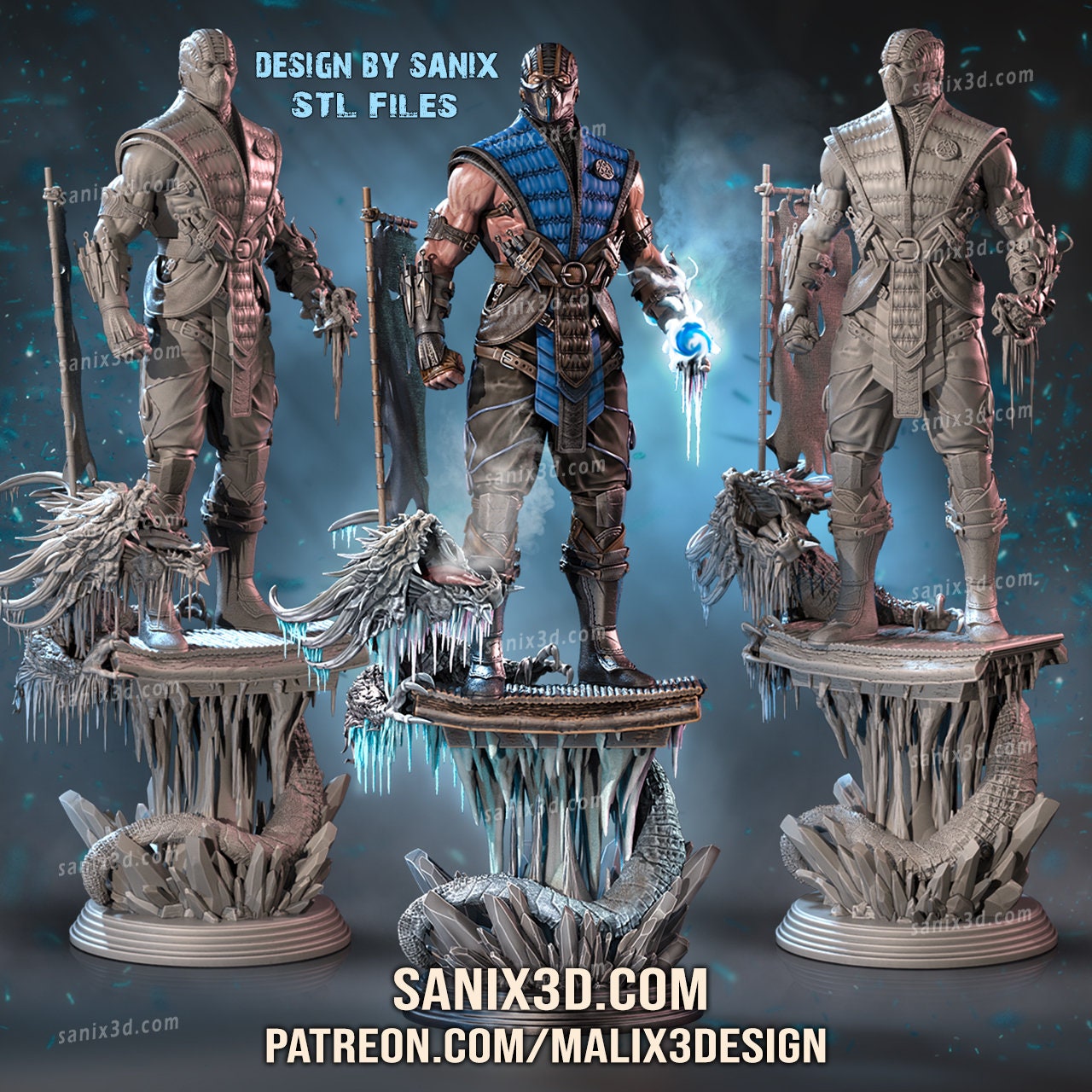 SUB-ZERO Kit ( Mortal Kombat ) - Scale 1:10 - Sanix3d - High