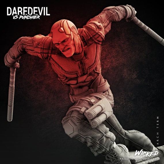 Daredevil Bust | 3D Printed Unpainted Resin Sculpture | Marvel Fan