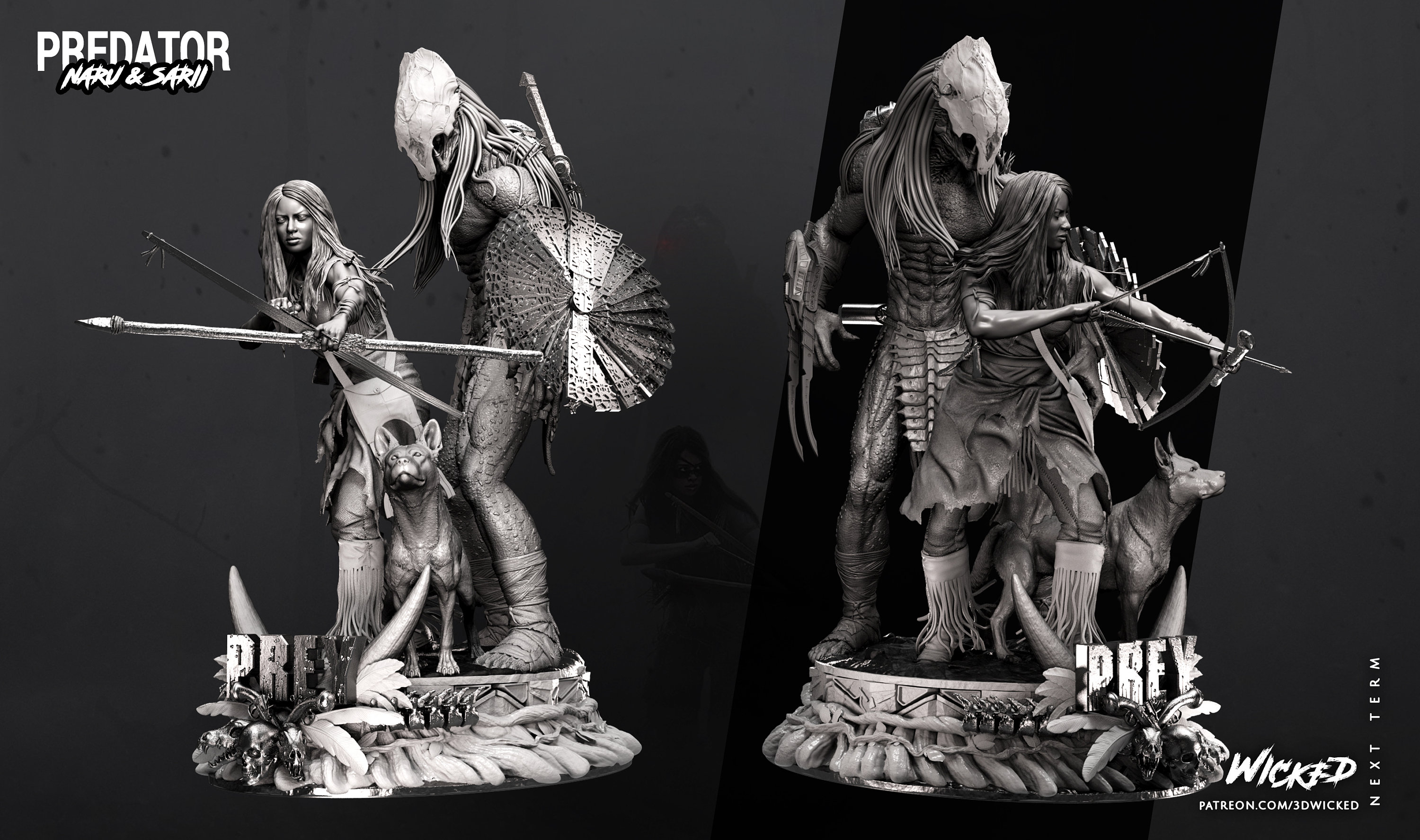Predator and Naru Diorama Kit - Scale 1:10 - Wicked 3D - High