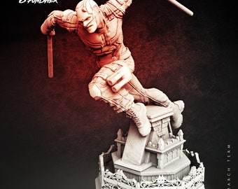 Daredevil Bust | 3D Printed Unpainted Resin Sculpture | Marvel Fan