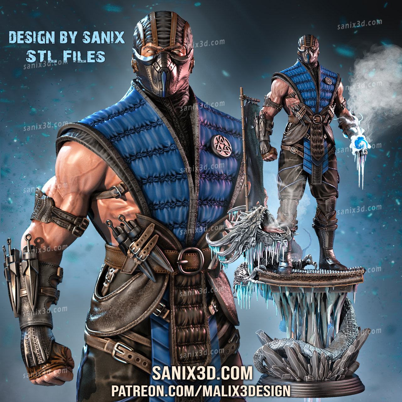 SUB-ZERO Kit ( Mortal Kombat ) - Scale 1:10 - Sanix3d - High