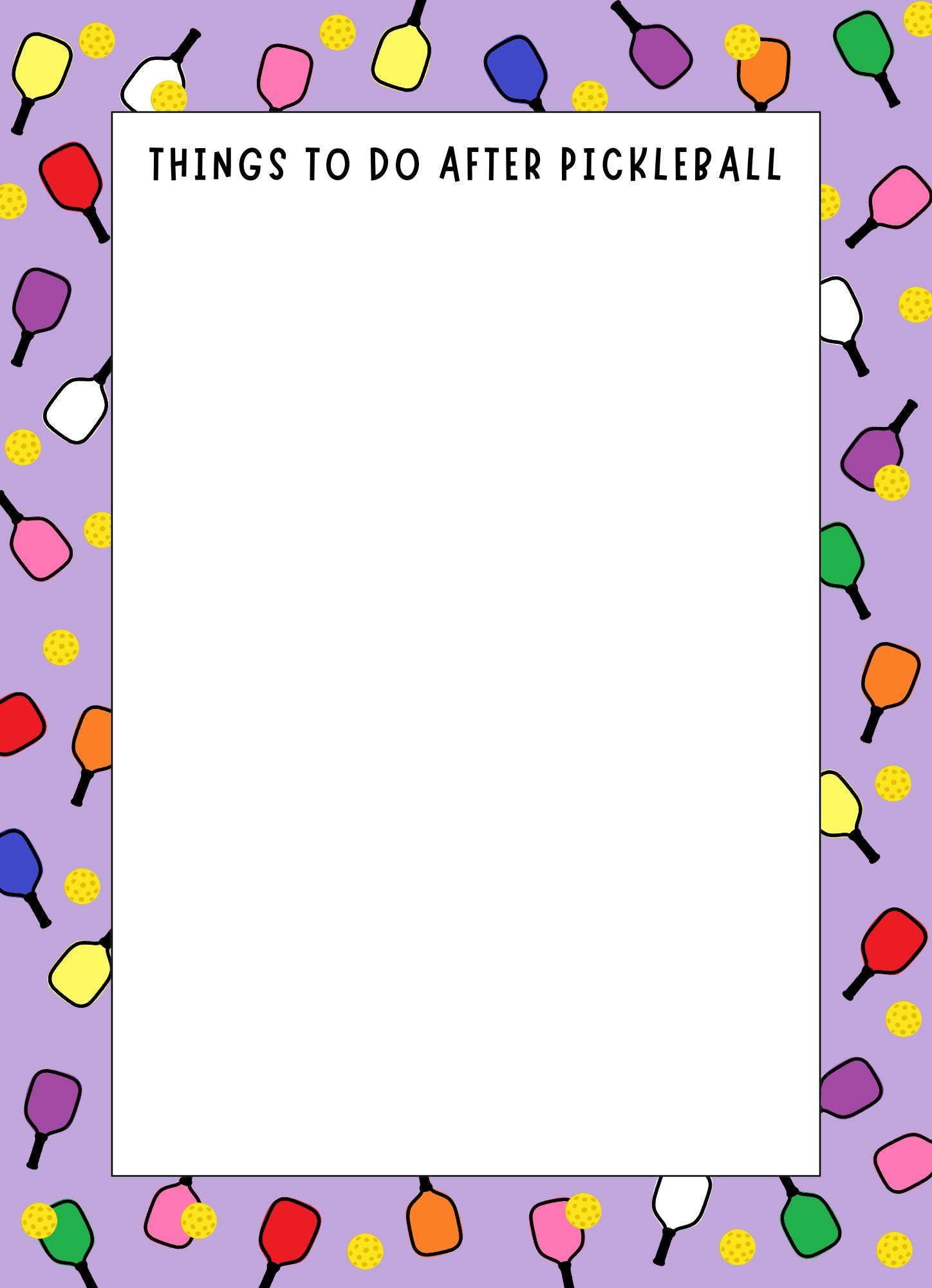Picklball Notepad Pickleball 5X7 Notepad, Pickleball Notepad, Things to Do After ...