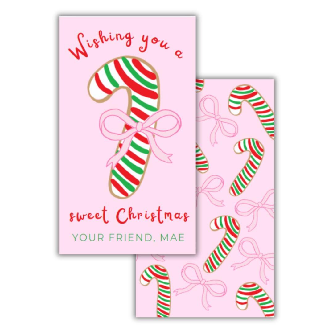 Personalized Candy Cane Christmas Gift Tags, Set of 25 - Etsy