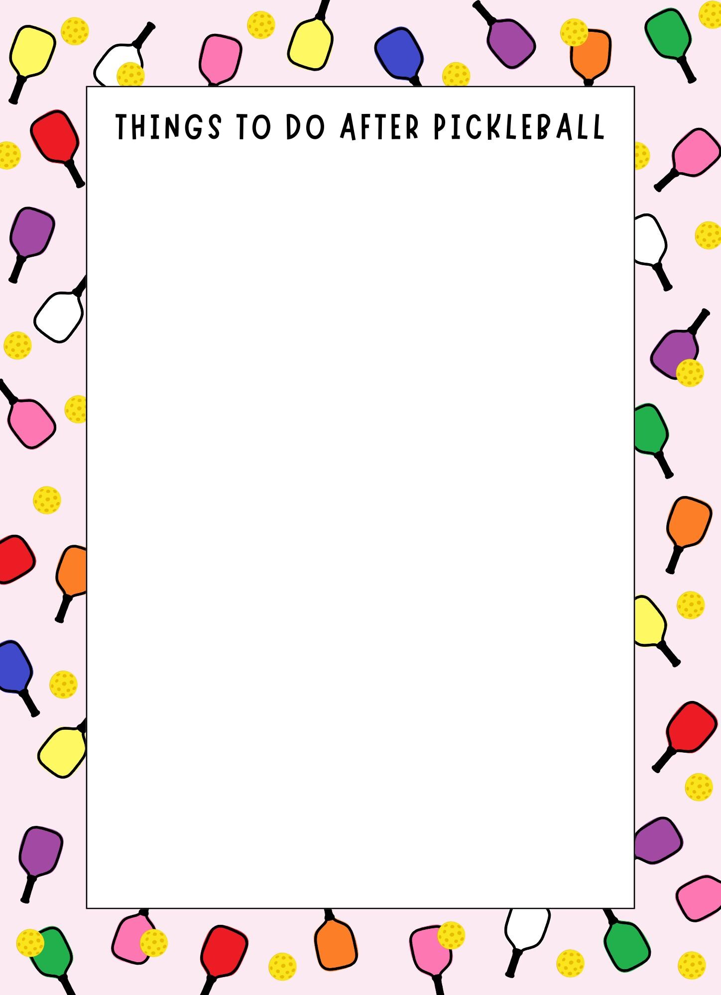 Picklball Notepad Pickleball 5X7 Notepad, Pickleball Notepad, Things to Do After ...