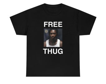 FREE THUG T-shirt Mugshot pour jeune voyou rappeur