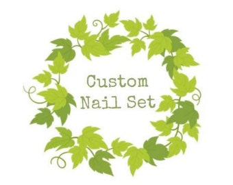 Custom or One Color Press on Nail Set