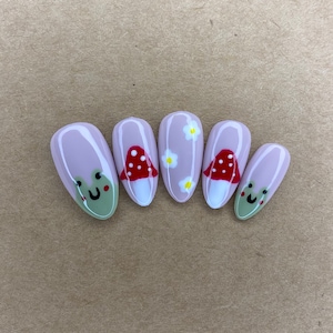 Mushroom and Frog Press on Nails