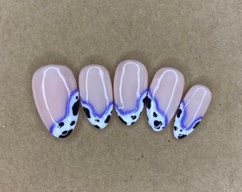 Sparkly Cow Print Press on Nails