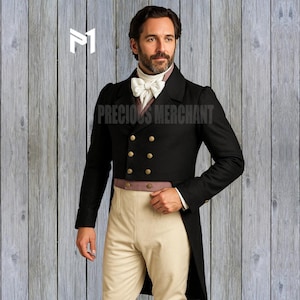 1930s Black Wool Frock Coat – Vintage Military Tailcoat for Reenactment