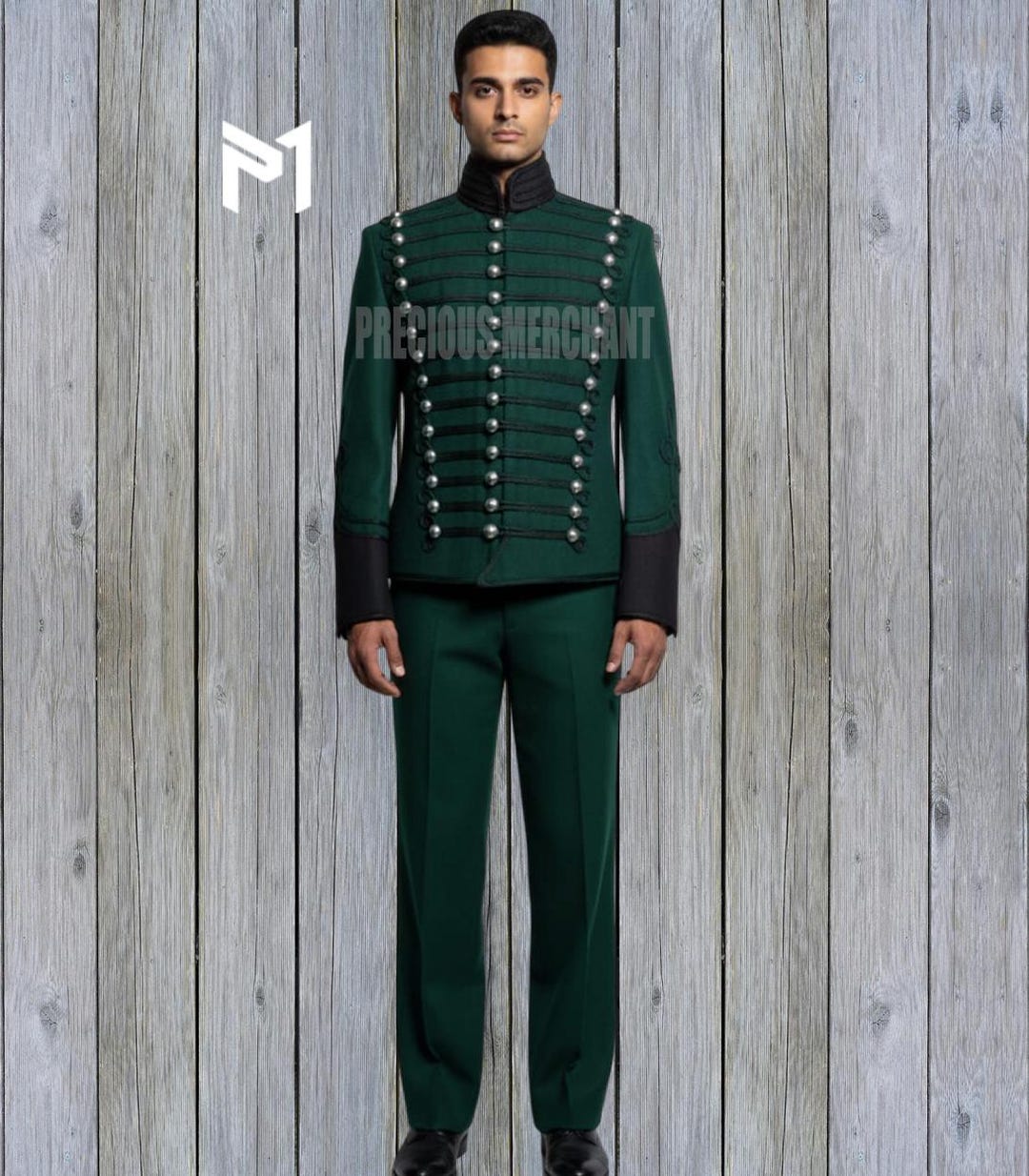 Men's 95th Rifles Green Wool Napoleonic Uniform Jacket