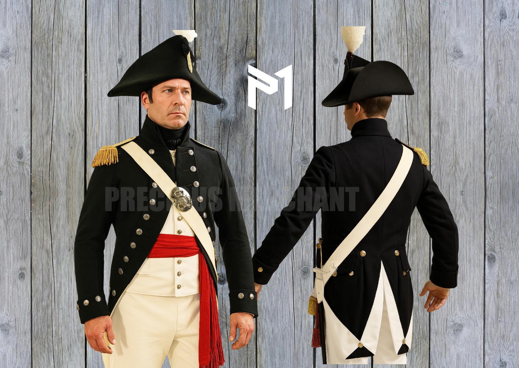 ナポレオン時代の軍人制服：18世紀フランス革命再現コート - Etsy 日本