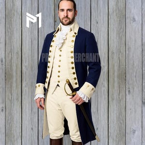 18世紀独立戦争時の将校用コート：ブルーウール植民地海軍制服