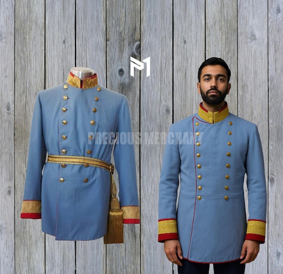 ナポレオン王室軍服：ブルーウールの将校用コート - Etsy 日本