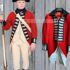 Custom Wool Military Tailcoat: British 8th King Regiment Officer Uniform