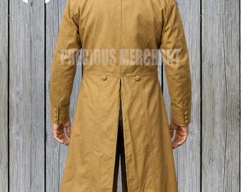 メンズ 19世紀カーキダスターコート - ウエスタンカウボーイアウトロー