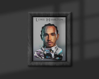 Lewis Hamilton - Minimalist Mosaic Art printable digital Poster