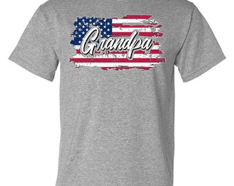 Grandpa USA Flag T-shirt / Multiple Colors Available