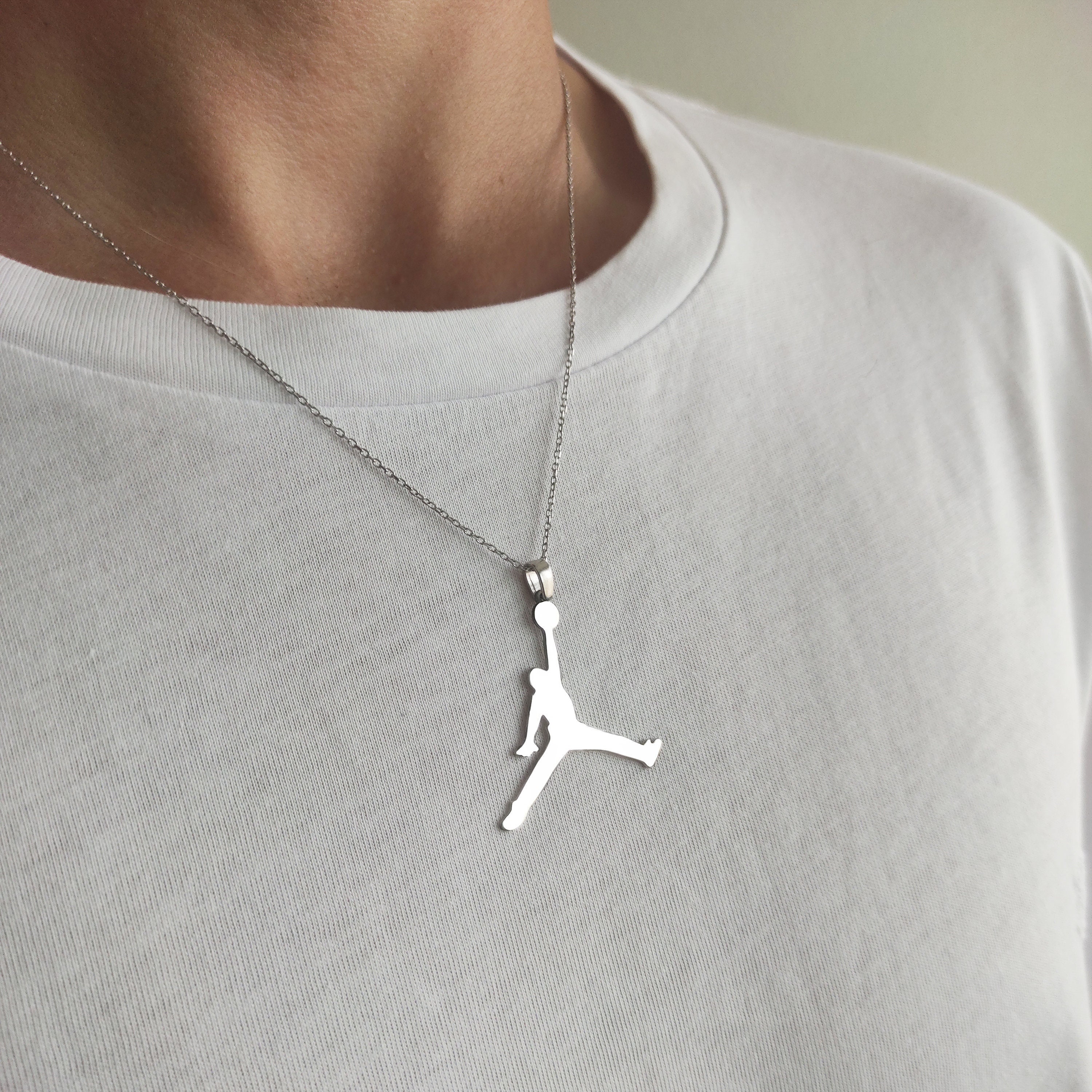 Collar Jumpman de Plata Esterlina Collar Jordan De - Etsy España