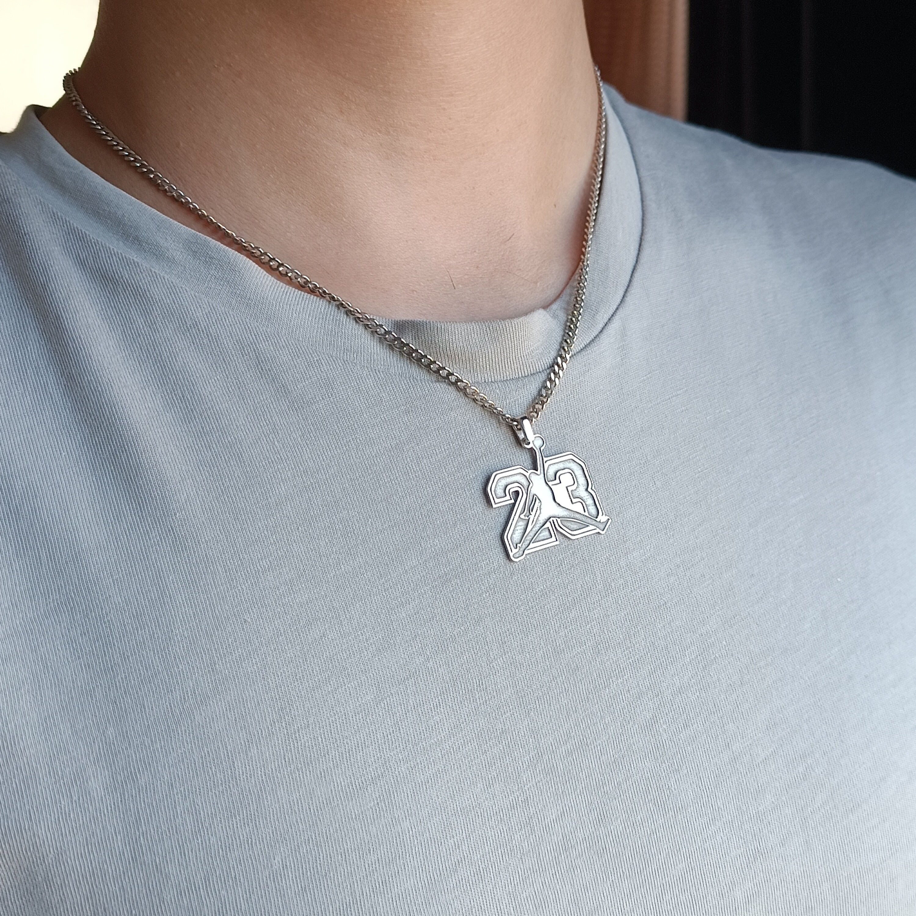 23 Jordan Necklace , Jumpman Necklace , Basketball Necklace , Jordan