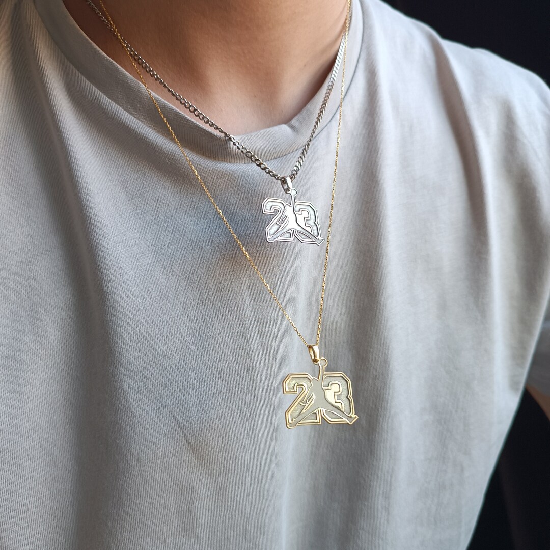23 Jordan Necklace , Jumpman Necklace , Basketball Necklace , Jordan