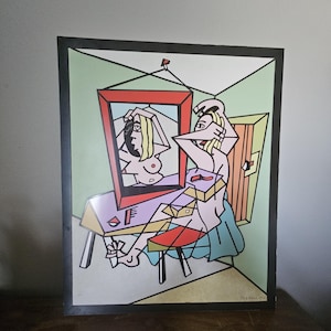 Vintage mixed media wall art piece
