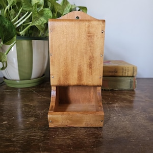 Vintage wood matchstick holder