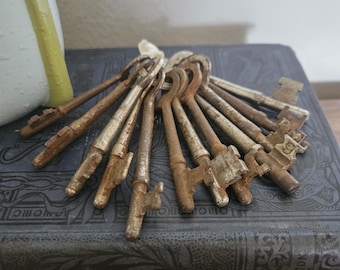 Lot of twelve antique skeleton keys