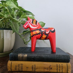 Vintage Swedish Dala Horse - hand carved and painted