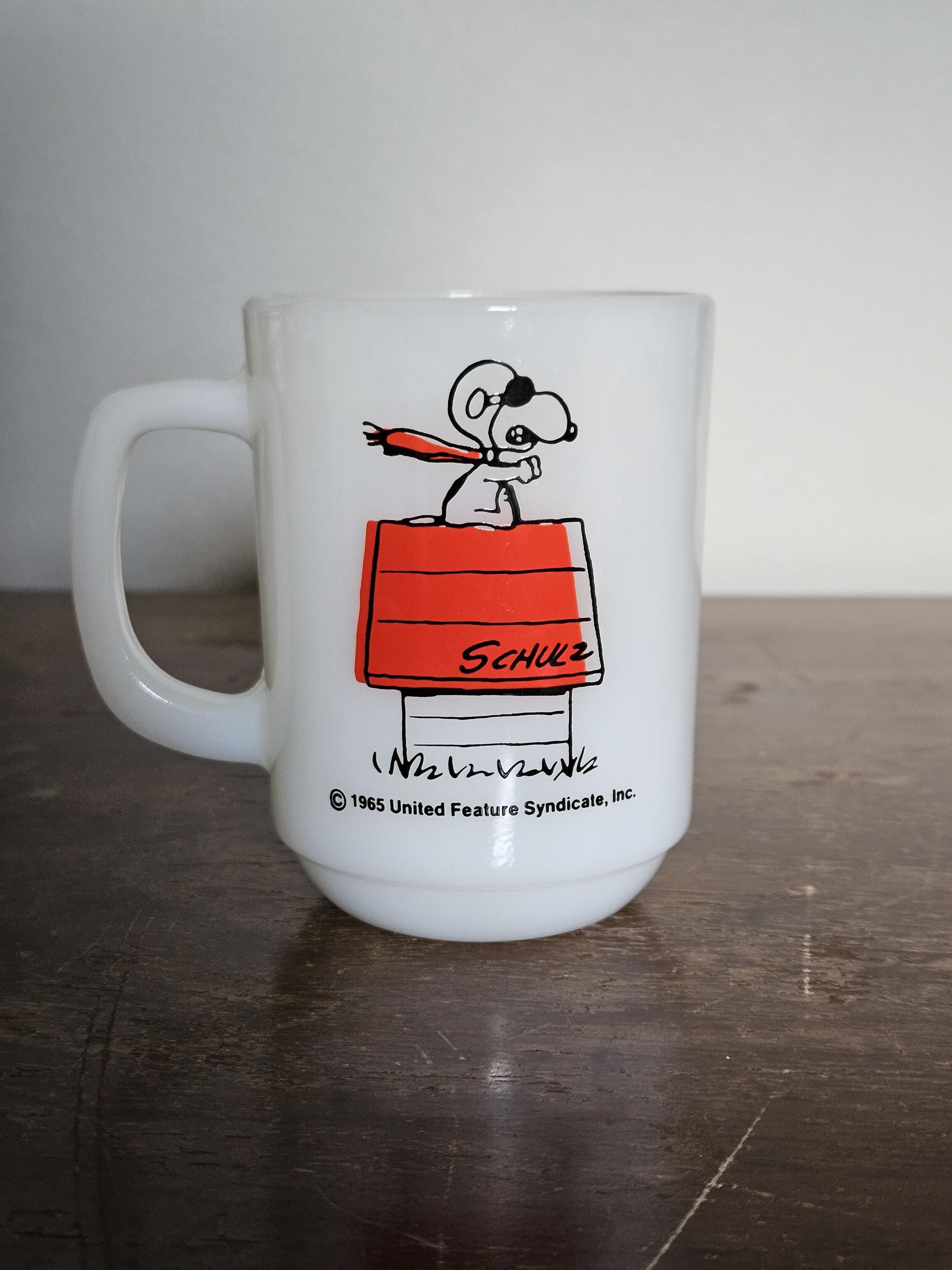 Rare Vintage Fire King Snoopy Red Baron Mug 1965 - Etsy