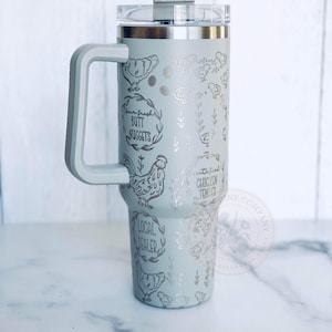 Hand Drawn Chicken Design Full 40 oz Cup Wrap| Rooster| Chicks| Digital| Laser Cup Wrap