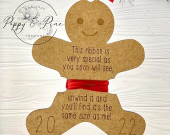 Gingerbread Growth Ribbon Ornament Laser File | Laser File | Glowforge Ready | SVG | Christmas Ornament